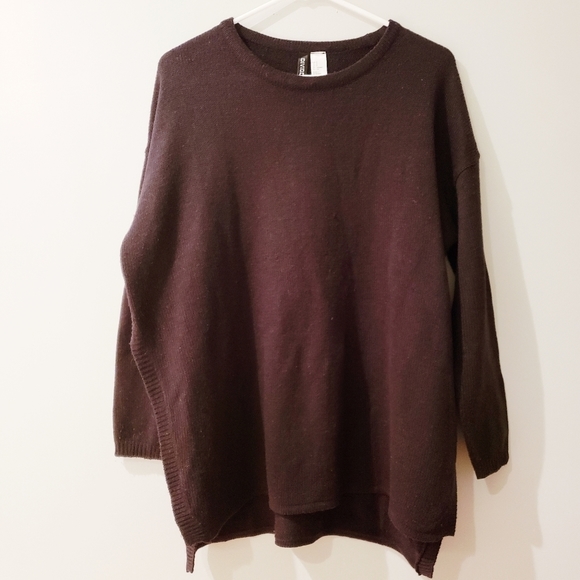 H&M Divided Black Side Slit Long Sleeve Knit Sweater - Picture 1 of 7